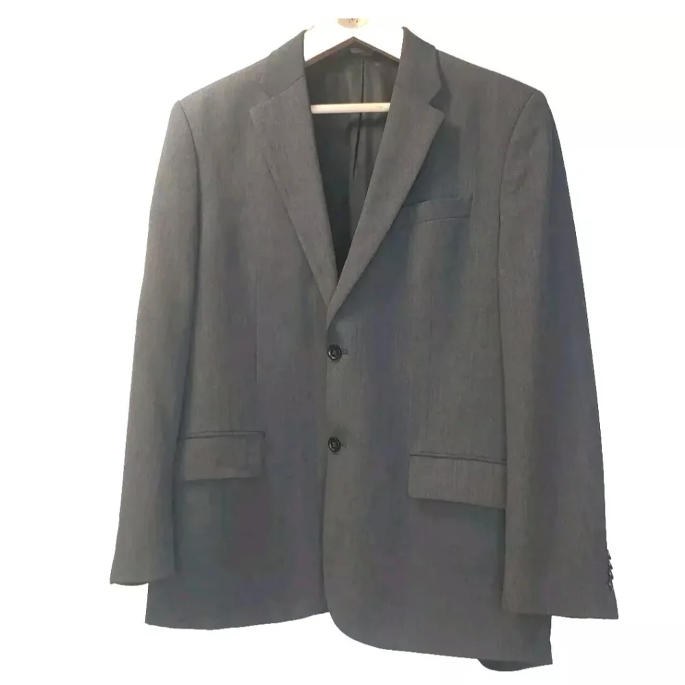 Banana Republic Sports Coat Men Sz 44R Blazer Jacket Wool 2 Button Charcoal Grey
